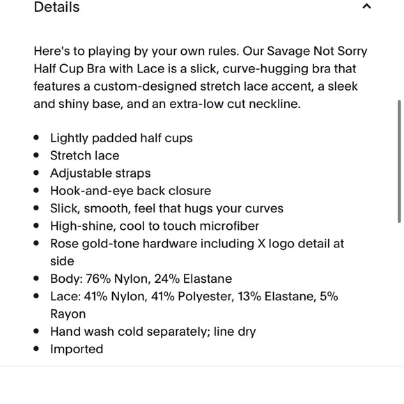 NWT - Savage Fenty Savage Not Sorry Half Cup Bra with Lace 38D - Picture 4 of 5